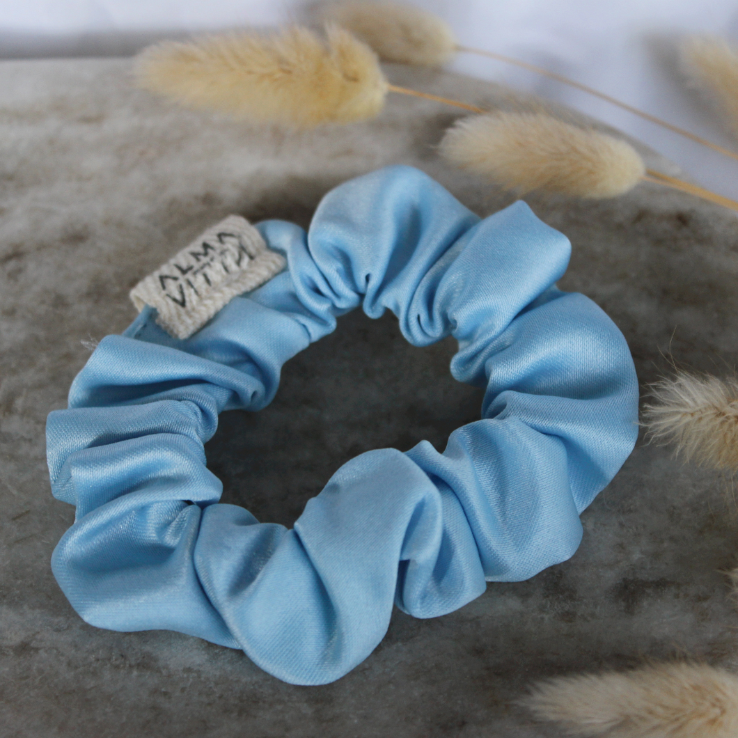 Scrunchie Satin Celeste